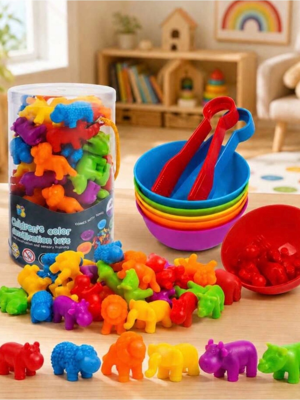 Kids Color Sorting & Counting Toy Set – Montessori Toddler